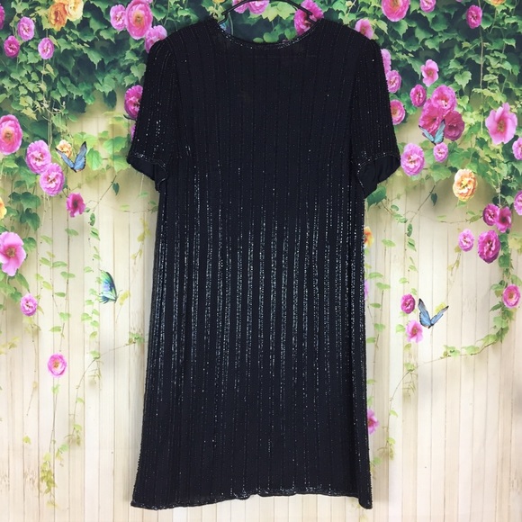 Lane Bryant Dresses & Skirts - Lane Bryant Black Silk Beaded Dress Size 14/16 NWT